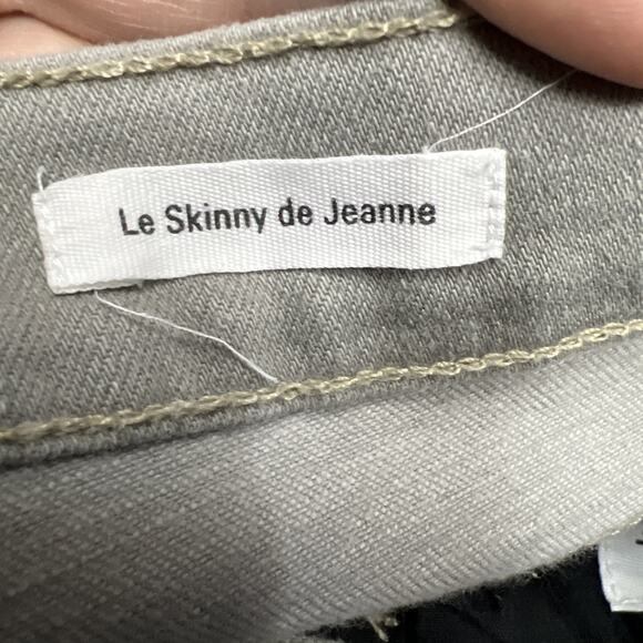 Frame Le Skinny De Jeanne Womens Distressed Gray Light Wash Denim Jeans Size 29 - Picture 5 of 11
